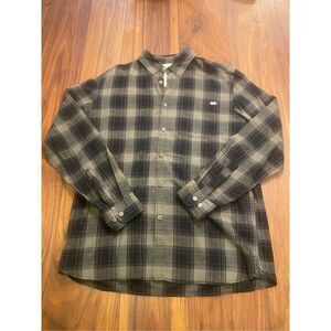 Jack & Jones Vintage Men’s Green Black Plaid Long Sleeve Button Down Shirt XL